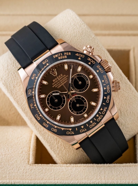 Rolex Daytona Rose Gold Choco Index Oysterflex