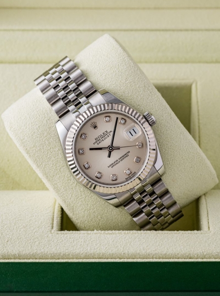 Rolex Datejust 31mm Silver Diamond Dial 