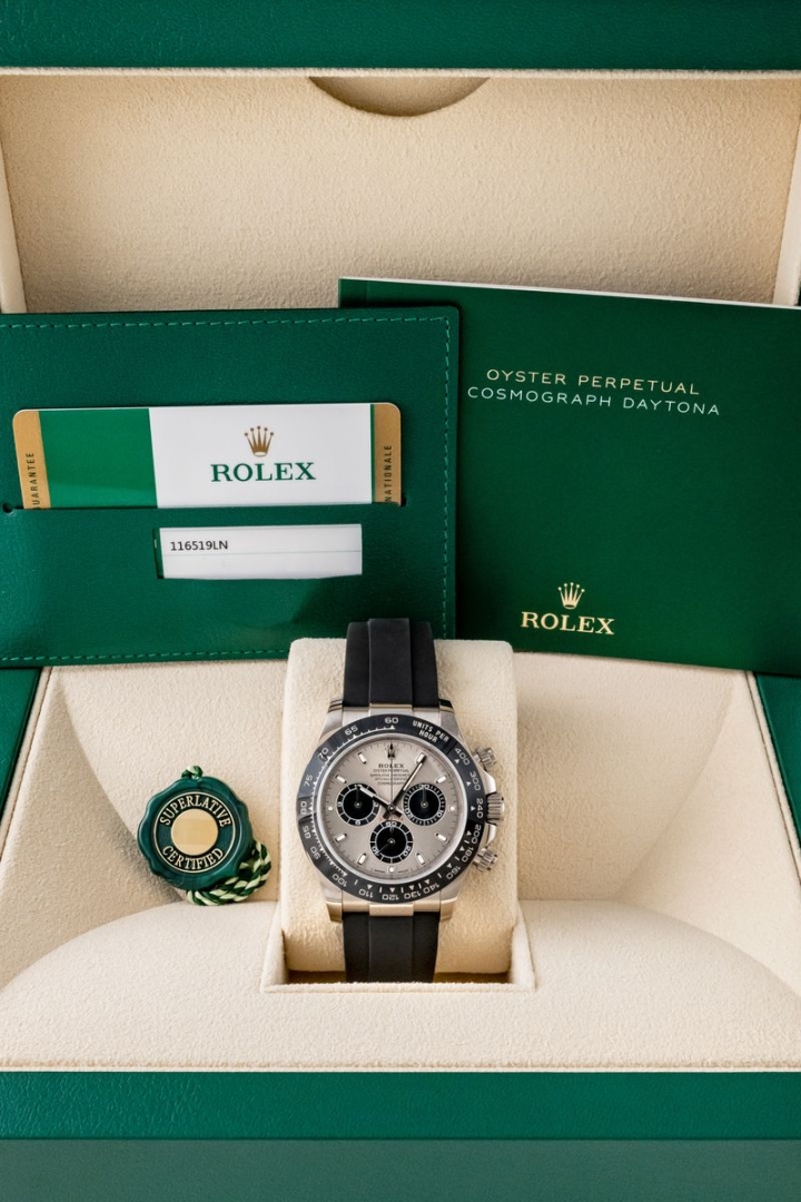 Vendita Rolex Daytona White Gold Grey Dial Oysterflex