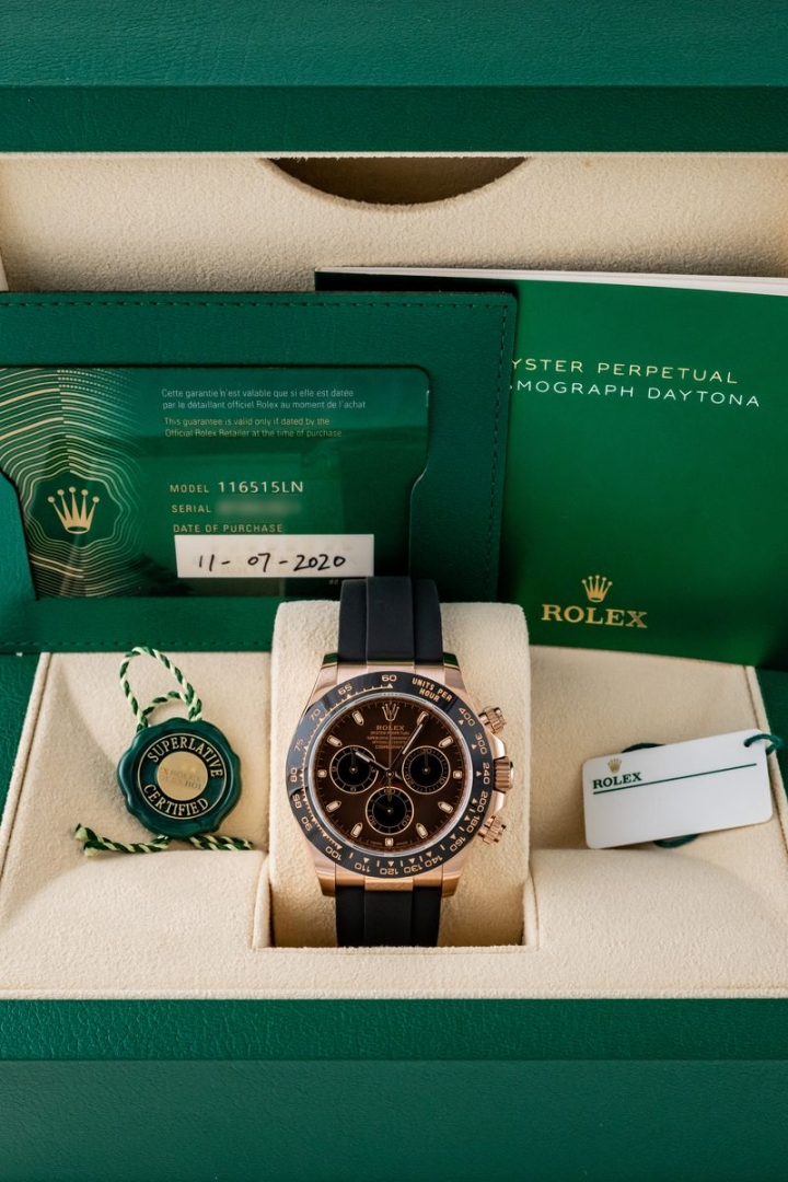Vendita Rolex Daytona Rose Gold Choco Index Oysterflex