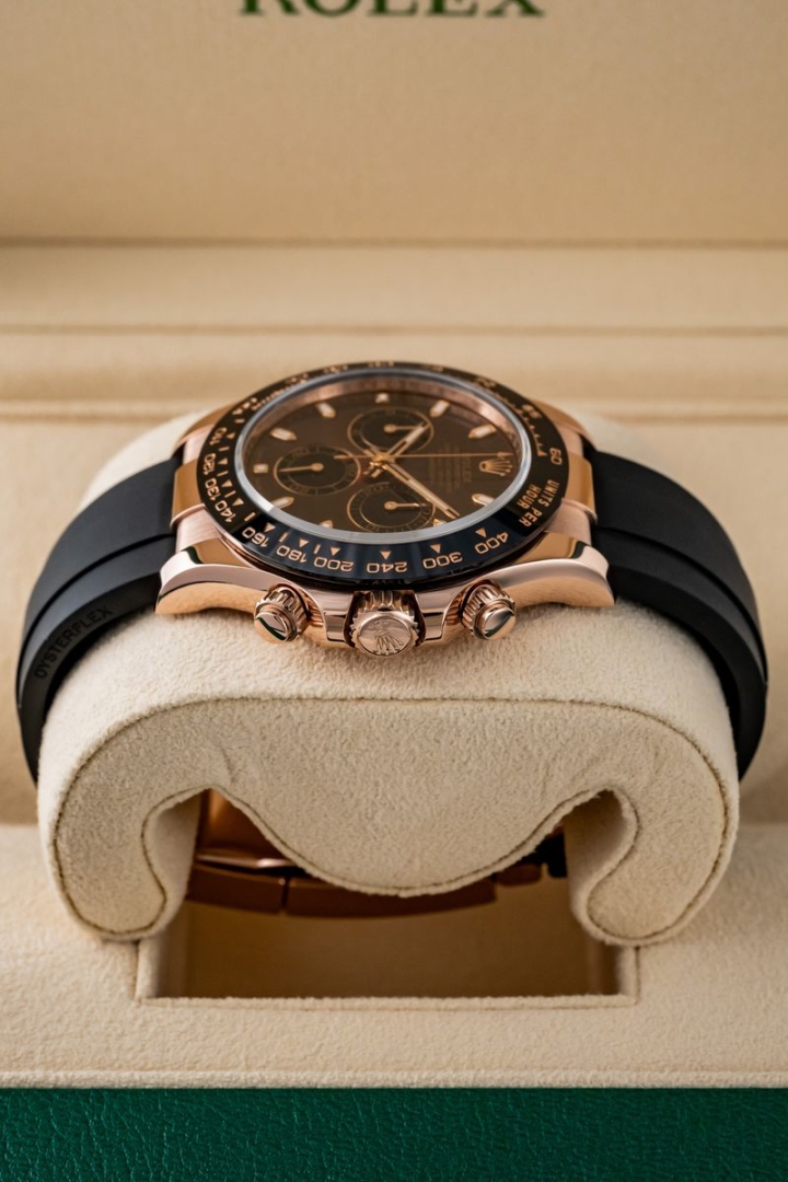 Rolex Daytona Rose Gold Choco Index Oysterflex in ottime condizioni