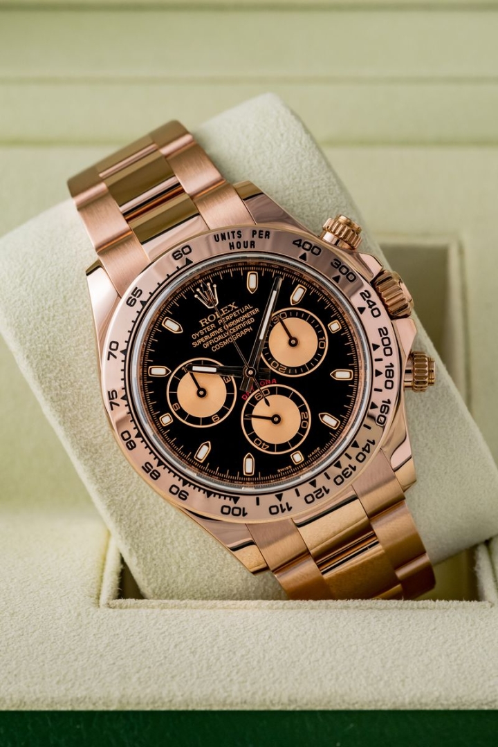 Set originale Rolex Daytona Rose Gold  Black Dial