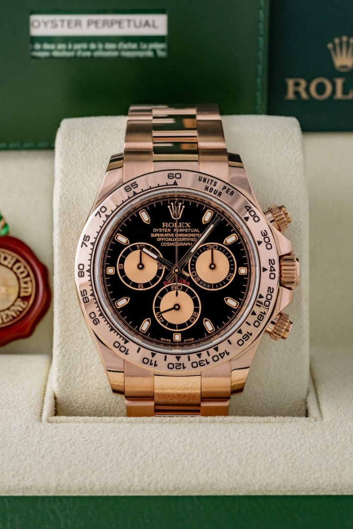Rolex Daytona Rose Gold  Black Dial di secondo polso