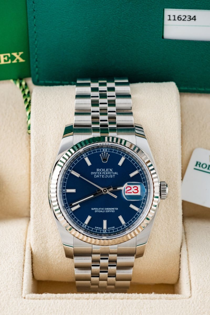 Rolex Datejust 36mm Blue Index di secondo polso